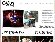 Tablet Screenshot of cajuncountrylimoandpartybus.com